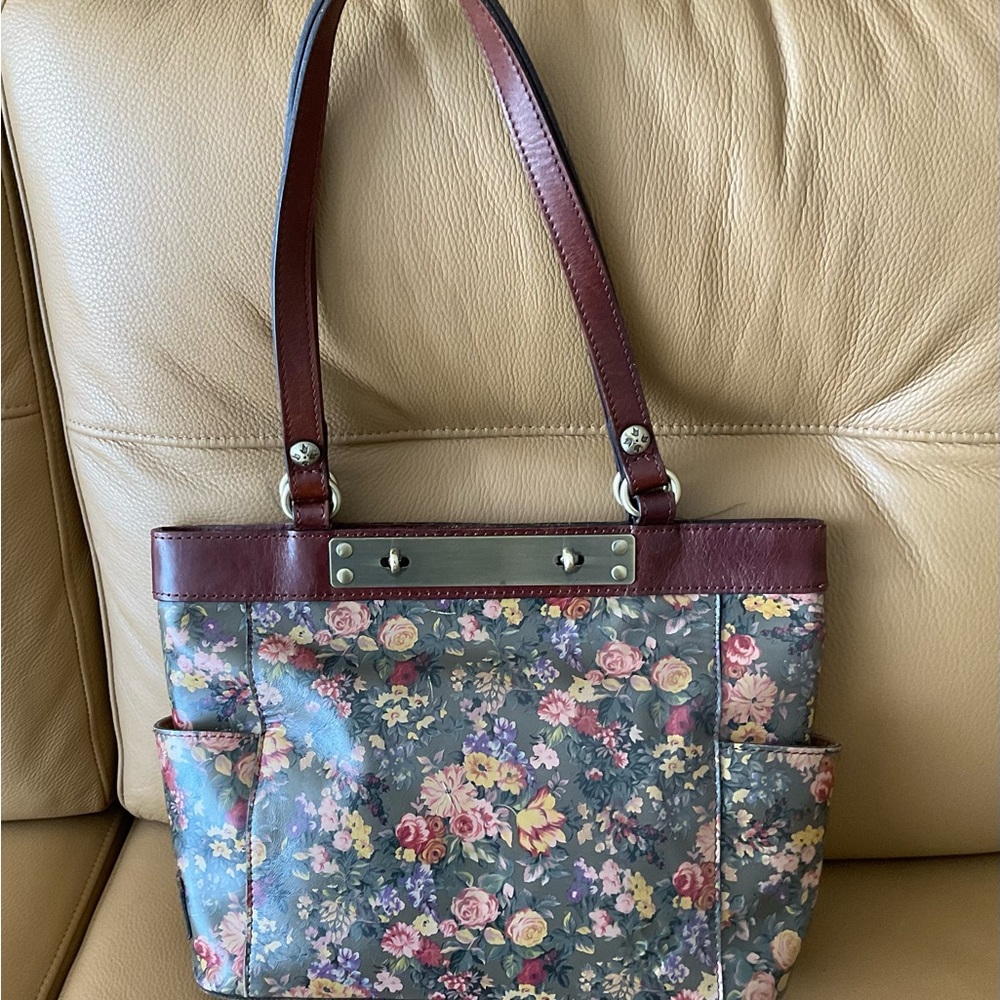 Patricia Nash Floral Leather Shoulder Bag Purse